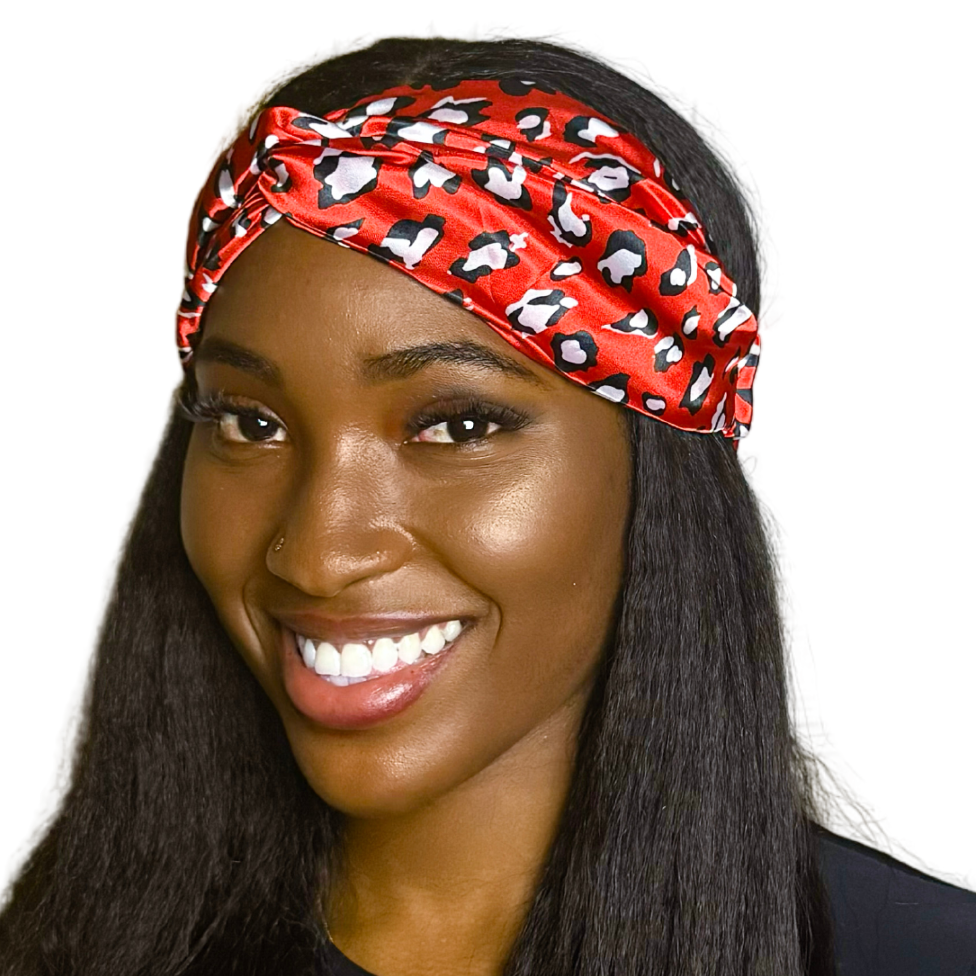 Eugenia Kim Silk Print Pleated Headband Leopard Elastic Back Ties EUGENIA KIM Cora embellished mesh and satin headband | NET-A  main image 4