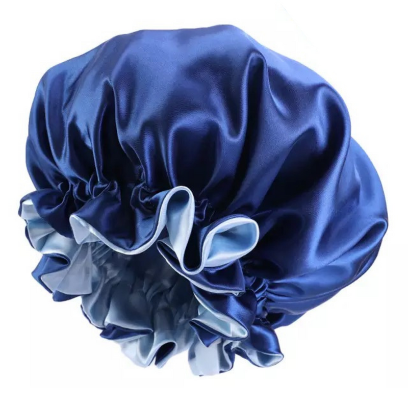 BLUE Reversible Satin Sleep Bonnet