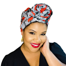 SCARLET Rose Satin-Lined Pre-tied Headwrap