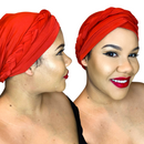 LIPSTICK RED Braid Turban Pre-tied Headwrap
