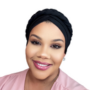 BLACK Braid Turban Satin-Lined Pre-tied Headwrap