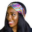 CANDY CANE Wide Satin Elasticated Back Headband