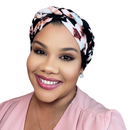 BLACK PINK FLORAL Braid Turban Pre-tied Headwrap