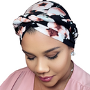 BLACK PINK FLORAL Braid Turban Pre-tied Headwrap