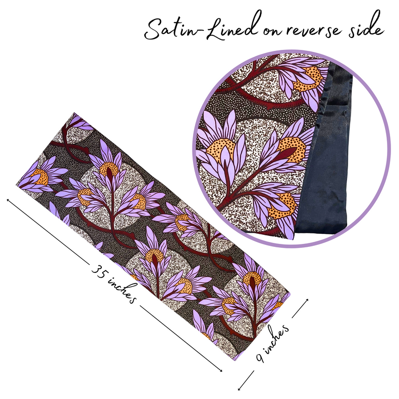9x35 INCH Wide Satin Lined Scarf NIA