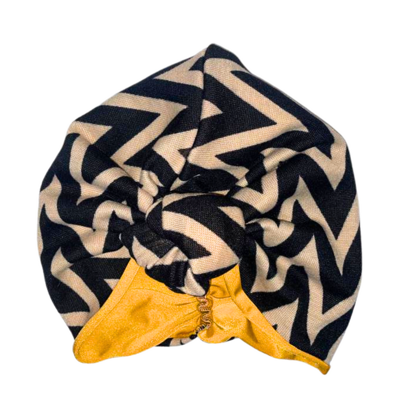 CHEVRON Satin-Lined Pre-tied Headwrap