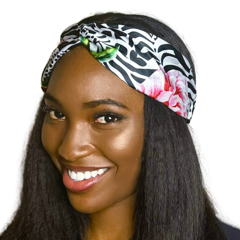 ZEBRA Wide Twist Satin Headband