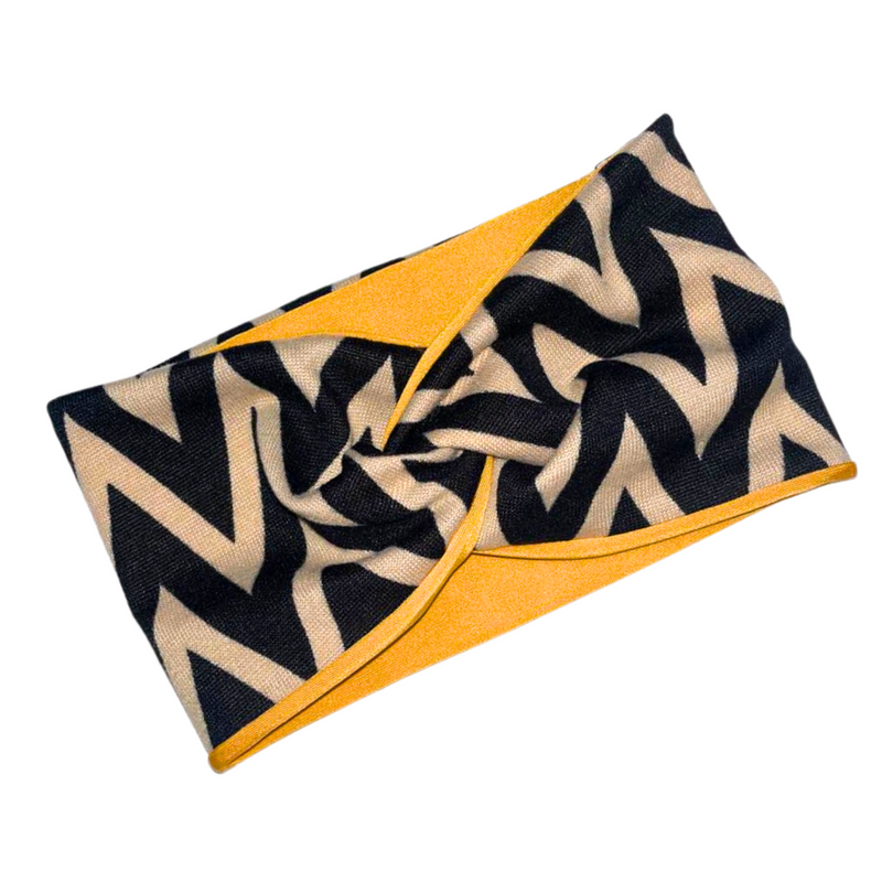 CHEVRON Wide Lycra Satin-lined Headband