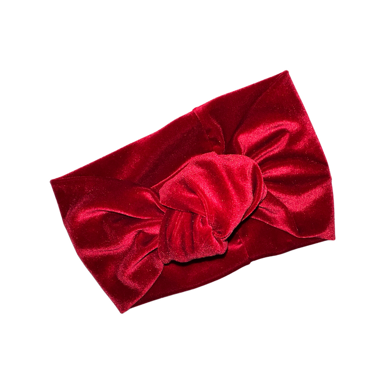 Luxurious Velvet Knotted Headband CHERRY RED