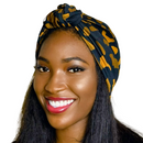 TORTOISE SHELL Satin-Lined Pre-tied Headwrap