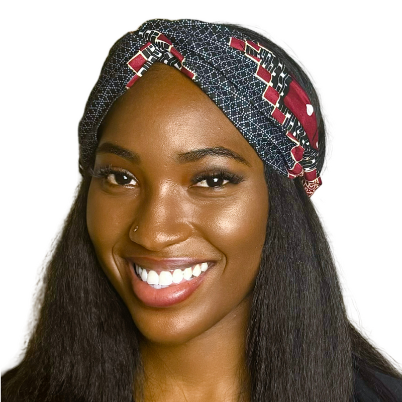 POPPY Ankara Wide Twist Elasticated Headband