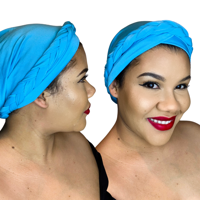 GREY Braid Turban Pre-tied Headwrap