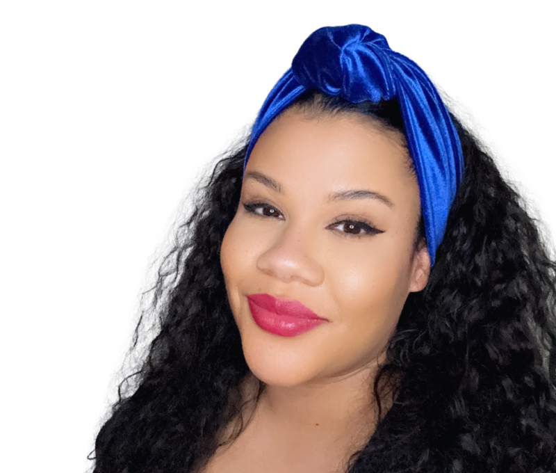 Luxurious Velvet Knotted Headband ROYAL BLUE