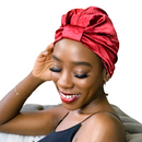Satin Sleep Turban SCARLET