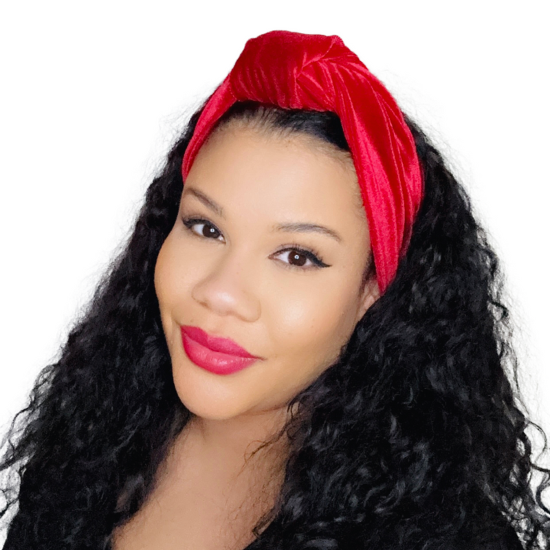 Luxurious Velvet Knotted Headband CHERRY RED