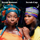 AMAZONITE Hand-Dyed Satin-Lined Scrub Bonnet