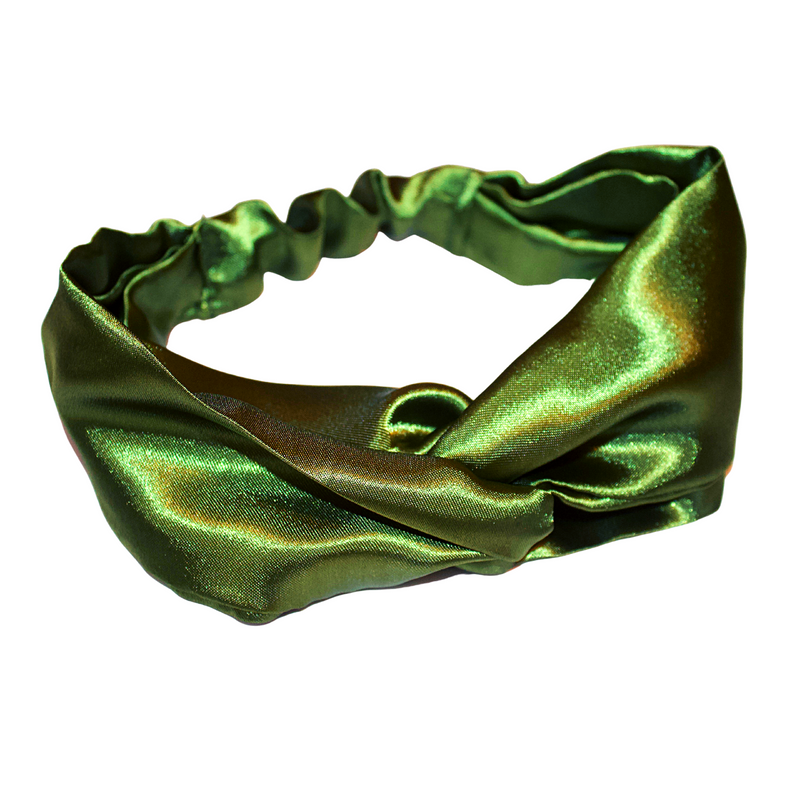 GREEN LINKS Wide Twist Satin Headband