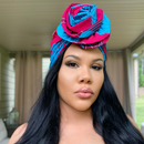 RED FEATHER Rose Satin-Lined Pre-tied Headwrap