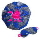 BLUE ZEBRA Bonnet and Eye Mask Set