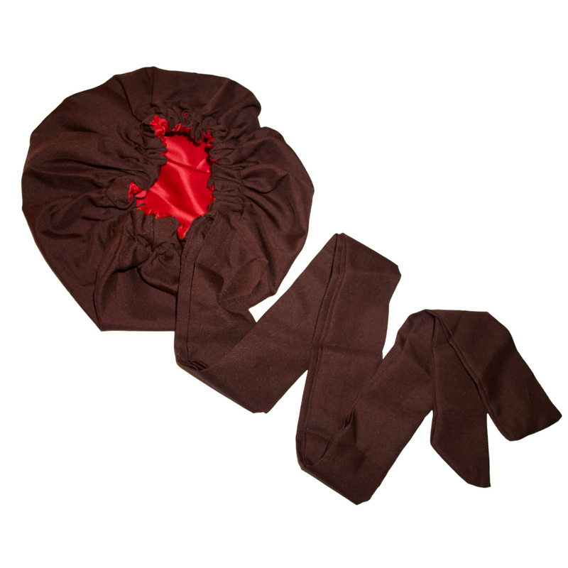 COCOA BROWN Satin-Lined Bonnet Head Wrap