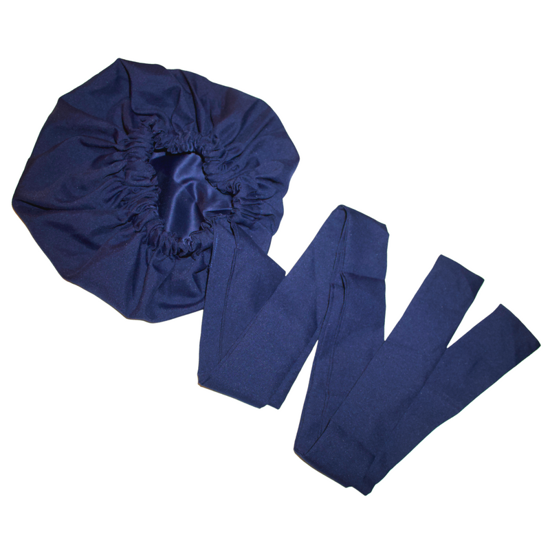 MIDNIGHT BLUE Satin-Lined Bonnet Head Wrap