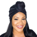 BLACK Jersey Pre-Tied Headwrap