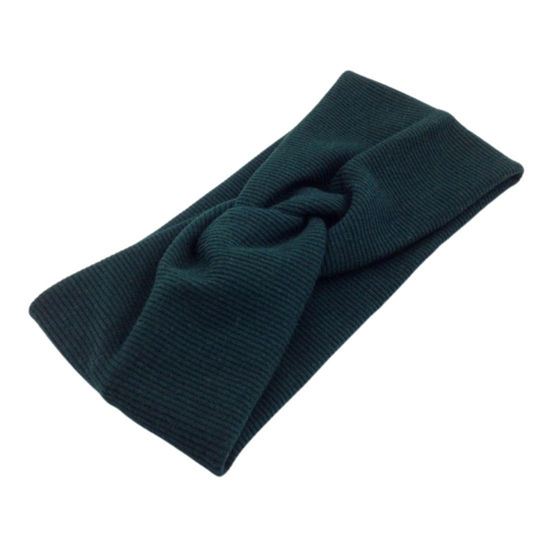 JADE GREEN Ribbed Wide Stretchy Headband