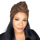 BROWN Jersey Pre-Tied Headwrap