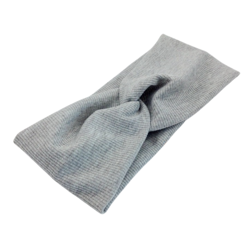 GREY Ribbed Wide Stretchy Headband