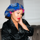 BLUE PURPLE Bonnet and Eye Mask Set