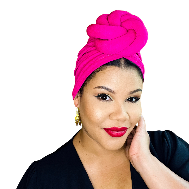 FUSCHIA PINK Statement Pre-Tied Wrap
