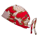 RED MONOGRAM Satin-Lined Chiffon Scrub Bonnet