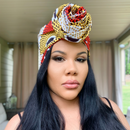 ORANGE YELLOW Rose Satin-Lined Pre-tied Headwrap