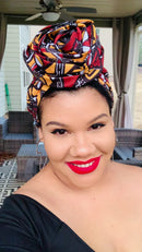 TERRACOTTA Rose Satin-Lined Pre-tied Headwrap