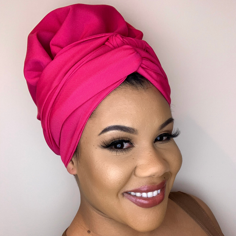 PERFECT PINK Satin-Lined Bonnet Head Wrap