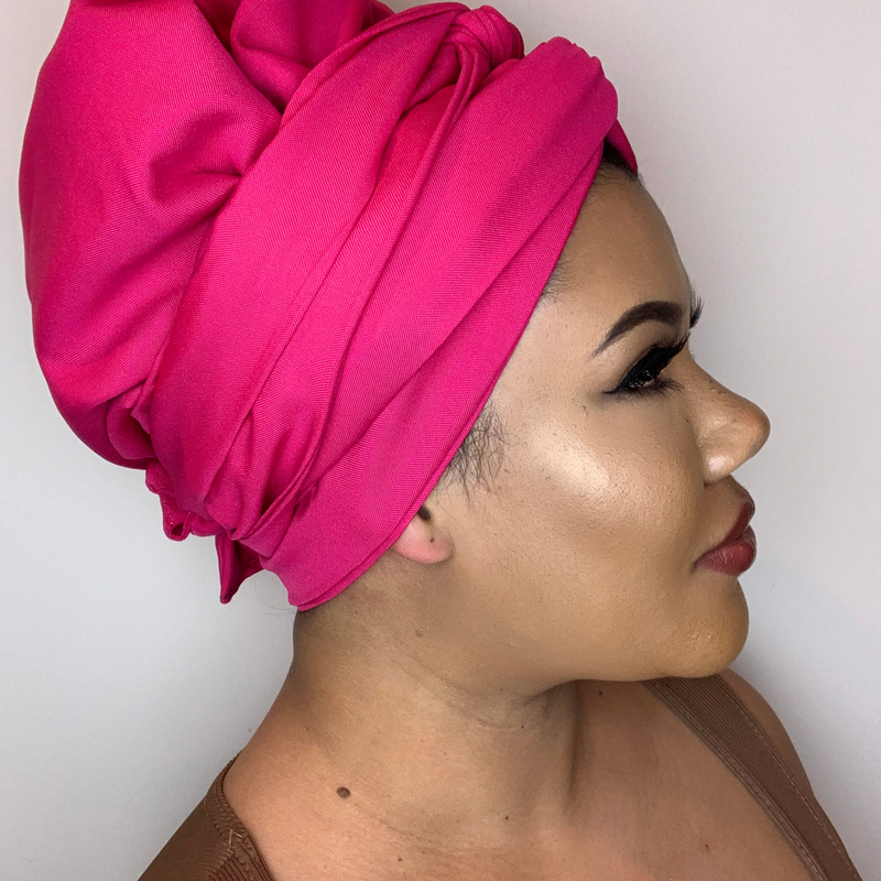PERFECT PINK Satin-Lined Bonnet Head Wrap