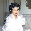 BLACK SILVER Reversible Satin Sleep Bonnet