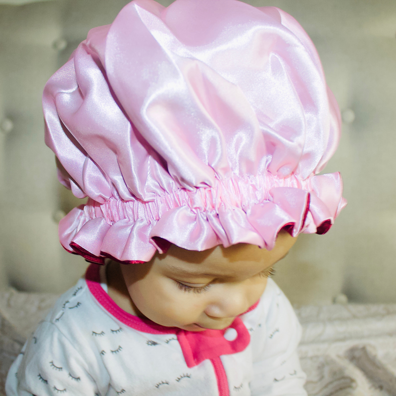 RED PINK KIDS Reversible Satin Bonnet