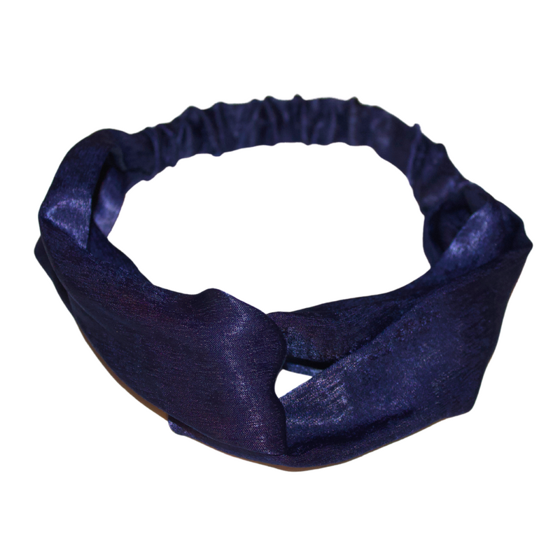 MIDNIGHT BLUE Satin Twist Headband