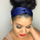 MIDNIGHT BLUE Satin Elastic Back Headband