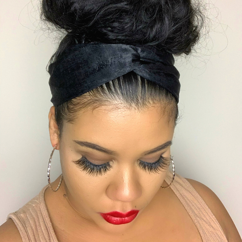 JET BLACK Satin Twist Headband