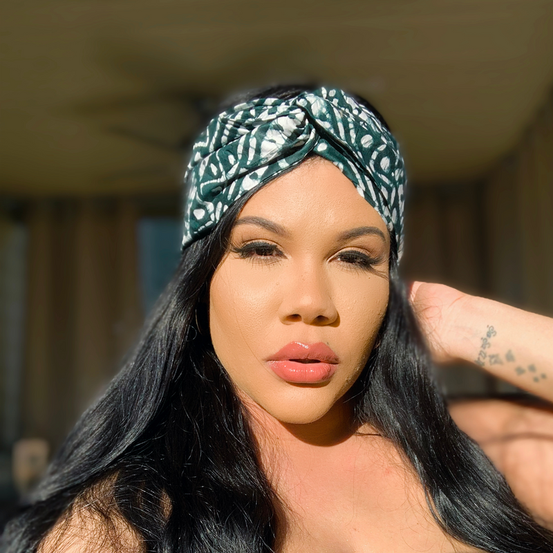 TRIBAL GREEN Tie Dye Twist Headband