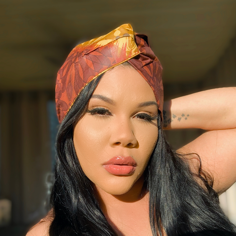 BROWN BLOOM Tie Dye Twist Headband