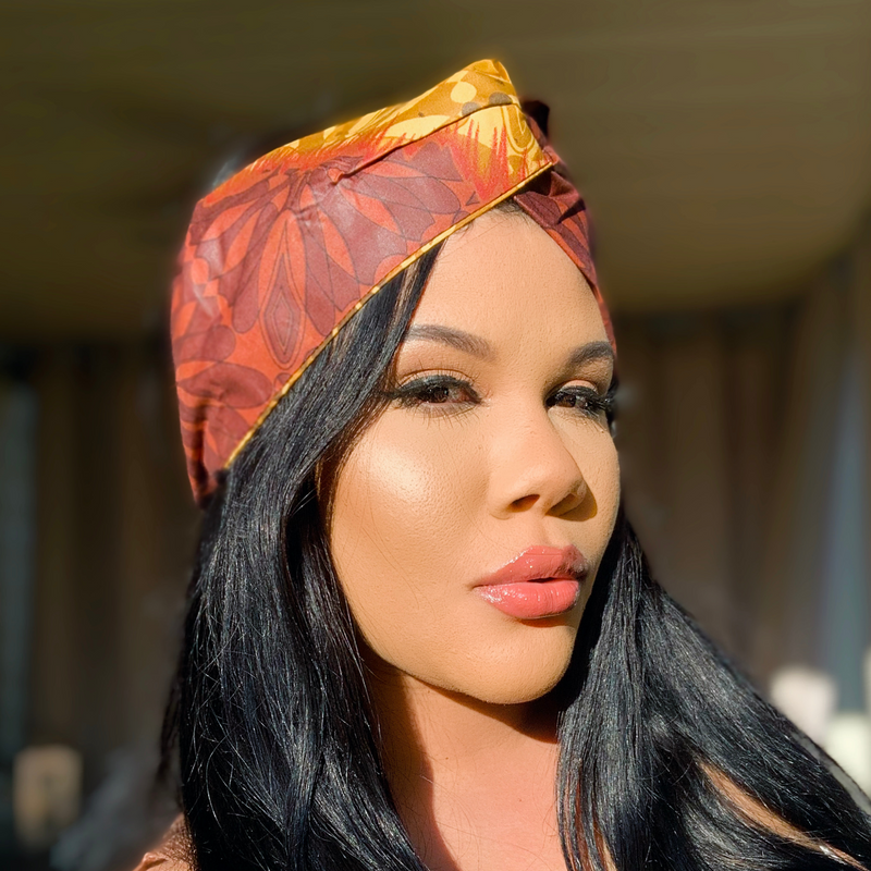 BROWN BLOOM Tie Dye Twist Headband