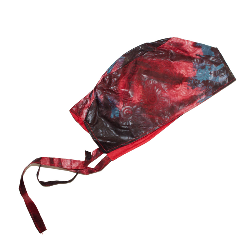 RED BLUE Satin Lined Scrub Cap