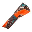 ORANGE TEAL 8" Wide Hand-Dyed Satin-Lined Headband