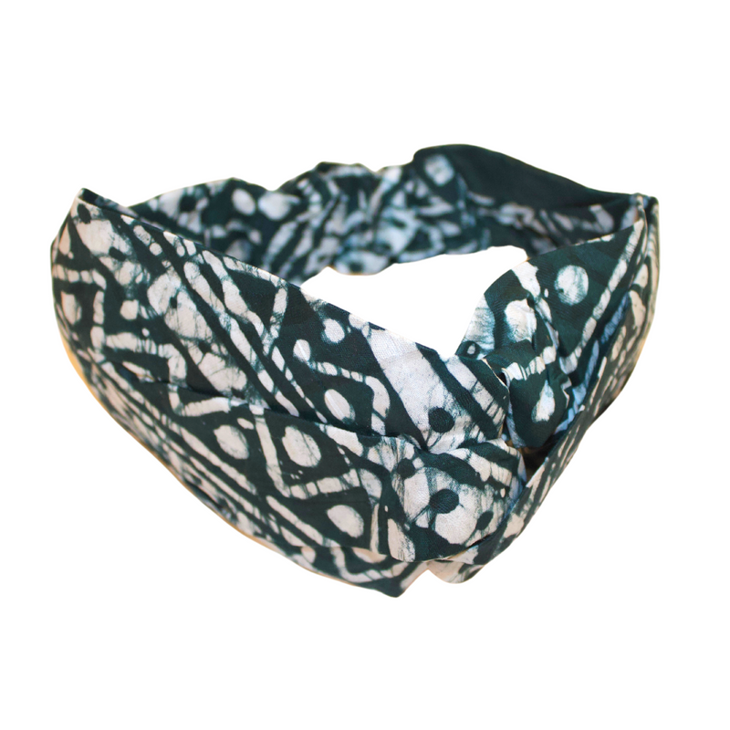 TRIBAL GREEN Tie Dye Twist Headband