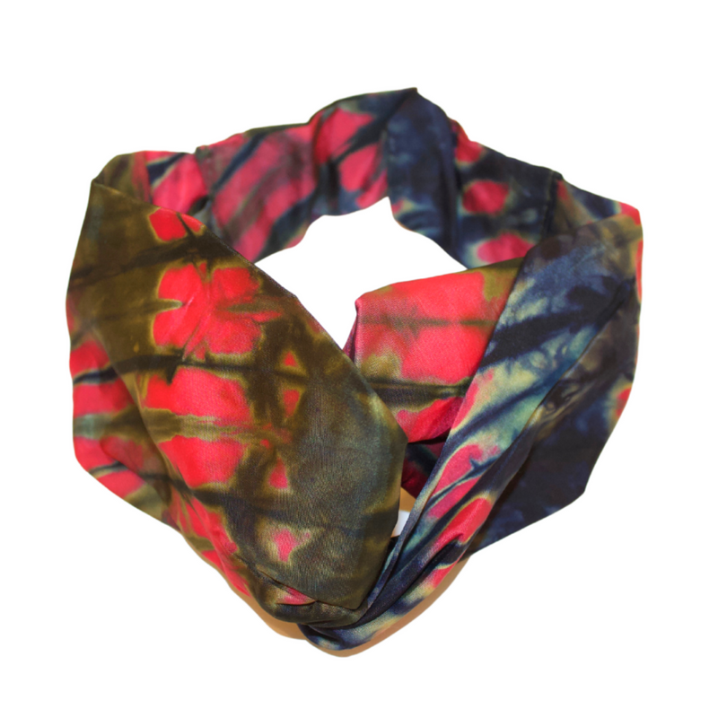 RUBY STORM Silk Tie Dye Twist Headband