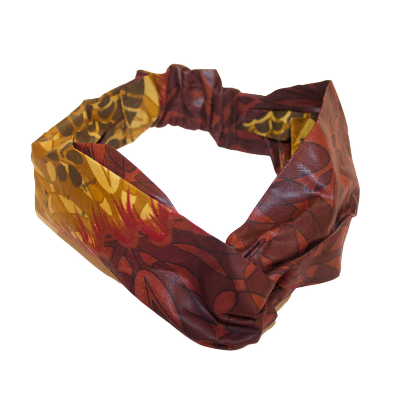 BROWN BLOOM Tie Dye Twist Headband