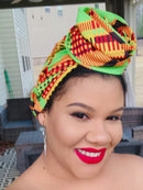 BLACK STAR Rose Satin-Lined Pre-tied Headwrap